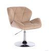 Židle MILANO VELUR na stříbrném talíři - latte