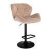 Barová židle MILANO VELUR na černém talíři - latte