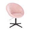 Křeslo VERA VELUR na černém kříži - světle růžové