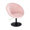 Křeslo VERA VELUR na černém talíři - světle růžové