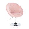 Křeslo VERA VELUR na stříbrném talíři - světle růžové