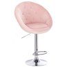 Barová židle VERA VELUR na stříbrném talíři - světle růžová