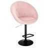 Barová židle VERA VELUR na černém talíři - světle růžová