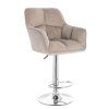 Barhocker mit Lehne AMALFI Velours mit silbernem Tellerfuß - Latte