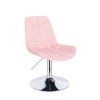 Židle PARIS VELUR na stříbrném talíři - světle růžová