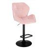 Barová židle MILANO MAX VELUR na černém talíři - světle růžová