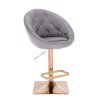 Barová židle VERA na zlaté hranaté podstavě - šedá