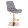 Barová židle PARIS na zlaté hranaté podstavě - šedá