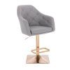 Barová židle ANDORA na zlaté hranaté podstavě - šedá