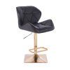 Barová židle MILANO na zlaté hranaté podstavě - černá