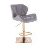 Barová židle MILANO na zlaté hranaté podstavě - šedá