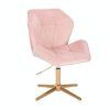 Židle MILANO MAX VELUR na zlatém kříži - světle růžová