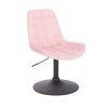 Židle PARIS VELUR na černém talíři - světle růžová