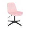 Židle PARIS VELUR na černém kříži - světle růžová