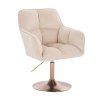 Křeslo AMALFI VELUR na zlatém talíři - krémové