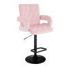 Barová židle BOSTON VELUR na černém talíři - světle růžová