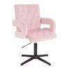 Židle BOSTON VELUR na černém kříži - světle růžová