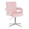 Židle BOSTON VELUR na stříbrném kříži - světle růžová