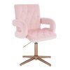 Židle BOSTON VELUR na zlatém kříži - světle růžová