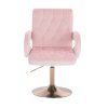 Židle BOSTON VELUR na zlatém talíři - světle růžová