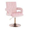 Židle BOSTON VELUR na zlatém talíři - světle růžová