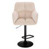 Barová židle AMALFI VELUR na černém talíři - krémová