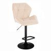 Barová židle MILANO MAX VELUR na černém talíři - krémová