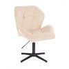 Židle MILANO MAX VELUR na černém kříži - krémová
