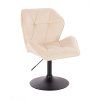Židle MILANO MAX VELUR na černém talíři - krémová
