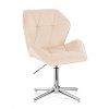 Židle MILANO MAX VELUR na stříbrném kříži - krémová