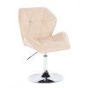 Židle MILANO MAX VELUR na stříbrném talíři - krémová