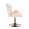 Židle MILANO MAX VELUR na zlatém talíři - krémová