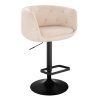 Barová židle MONTANA VELUR na černém talíři - krémová