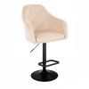 Barová židle ROMA VELUR na černém talíři - krémová
