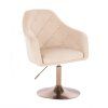 Křeslo ROMA VELUR na zlatém talíři - krémové