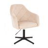 Křeslo ROMA VELUR na černém kříži - krémové