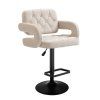Barová židle  ADRIA VELUR na černém talíři - krémová