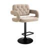 Barová židle  ADRIA VELUR na černém talíři - latte