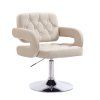 Židle ADRIA VELUR na stříbrném talíři - krémová