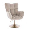 Křeslo AURORA VELUR na zlatém talíři - latte