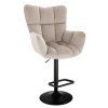 Barové křeslo AURORA VELUR na černém talíři - latte