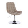 Židle PARIS VELUR na stříbrném talíři - latte