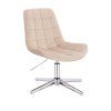 Židle PARIS VELUR na stříbrném kříži - krémová