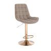 Barová židle PARIS VELUR na zlatém talíři - latte
