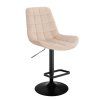 Barová židle PARIS VELUR na černém talíři - krémová