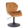 Židle MILANO MAX VELUR na černém talíři - medová