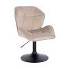 Židle MILANO MAX VELUR na černém talíři - latte