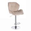 Barová židle MILANO MAX VELUR na stříbrném talíři - latte