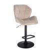 Barová židle MILANO MAX VELUR na černém talíři - latte