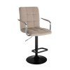 Barová židle VERONA VELUR na černém talíři - latte